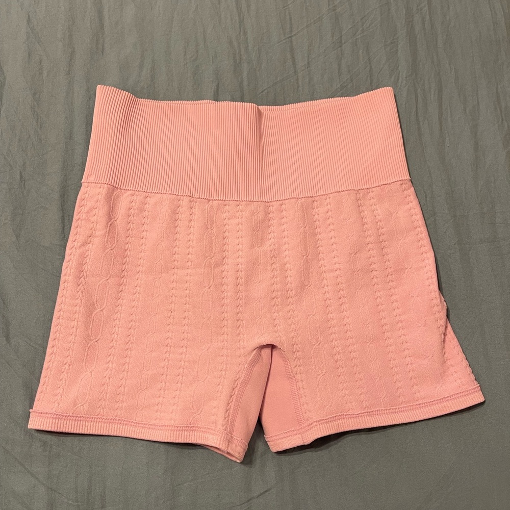 Alo Pink High-Waisted Women Biker Shorts
